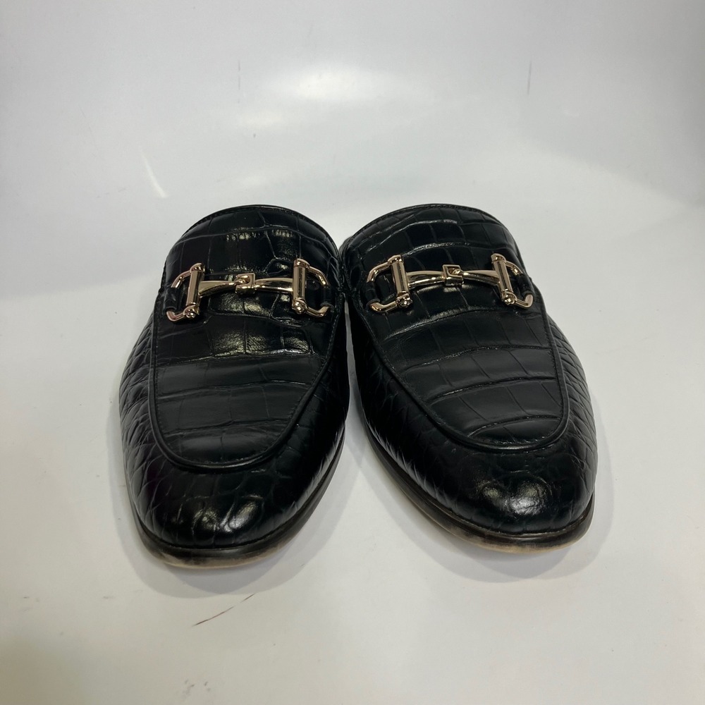 Steve Madden dazling black croc embossed mules‎ men's size 8 dressy trendy - Picture 3 of 9